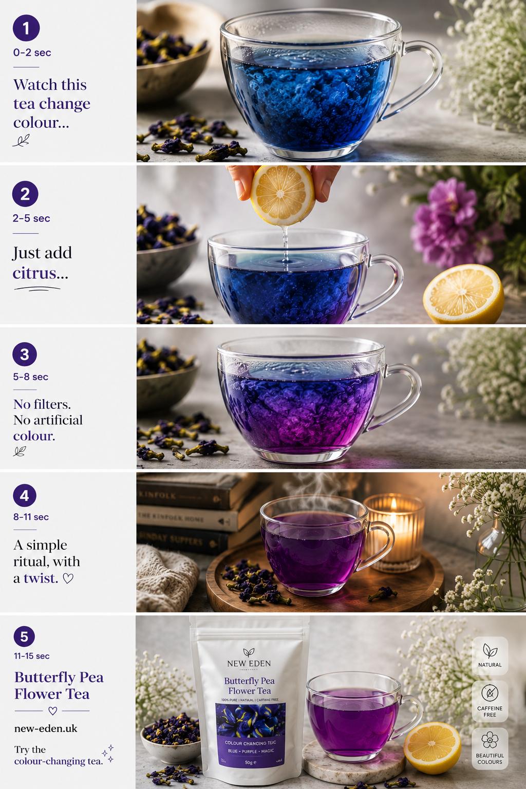 Butterfly Blue Pea Flower Tea | 50g | Colour Changing Tea | Iced Drinks | Cocktails | Rich in Antioxidants