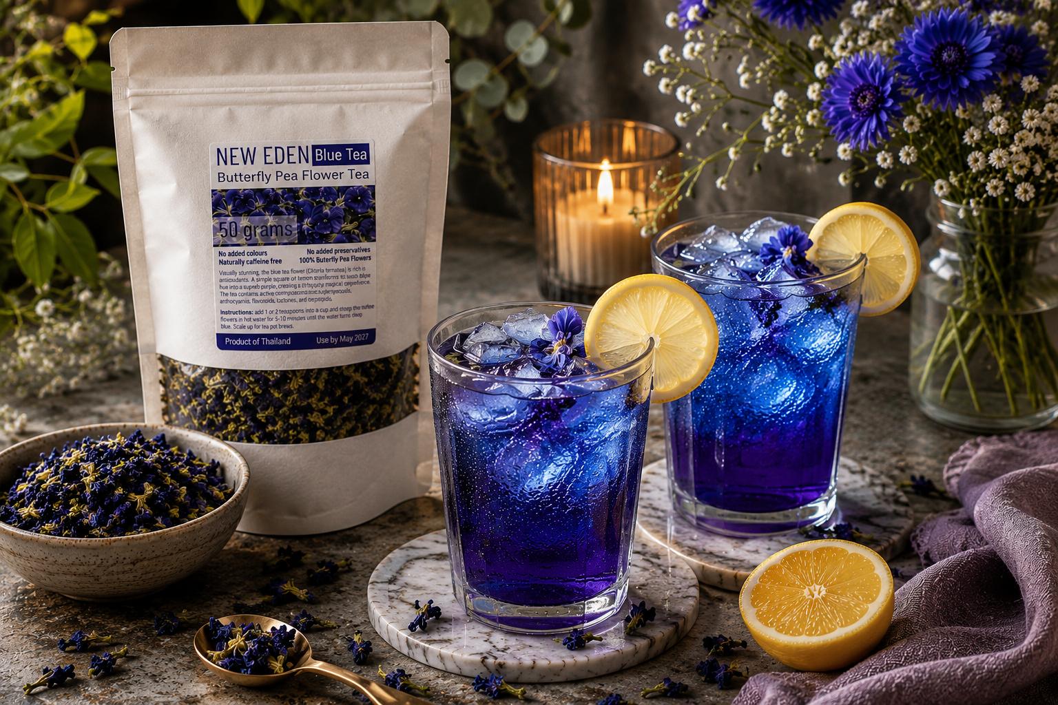 Butterfly Blue Pea Flower Tea | 50g | Colour Changing Tea | Iced Drinks | Cocktails | Rich in Antioxidants